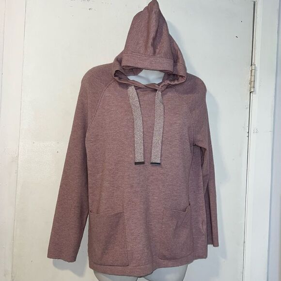 SOFT SURROUNDINGS Dusty Mauve Super Soft Hooded Sweater-XS - Picture 1 of 8